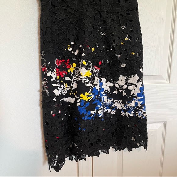 Elie Tahari Tinley floral- black lace dress size 6 - Picture 9 of 13